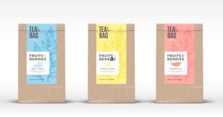 Tea Bag Custom Rectangle Labels